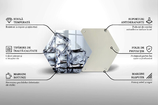 Skleněná deska do kuchyně Ledové kostky