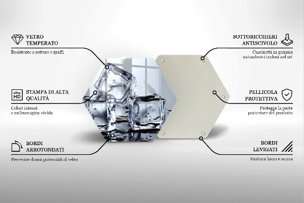 Skleněná deska do kuchyně Ledové kostky