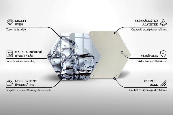 Skleněná deska do kuchyně Ledové kostky