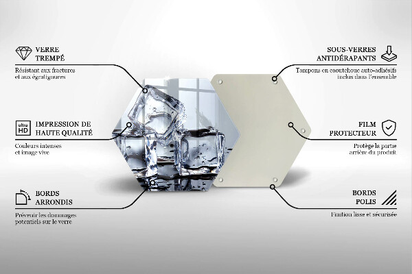 Skleněná deska do kuchyně Ledové kostky