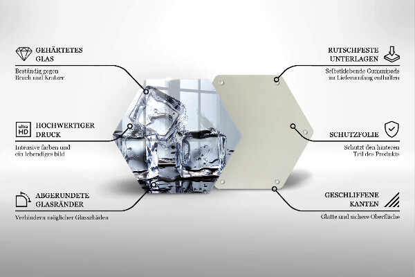 Skleněná deska do kuchyně Ledové kostky