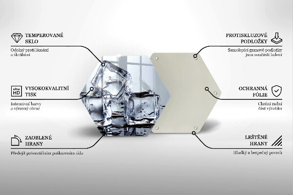 Skleněná deska do kuchyně Ledové kostky