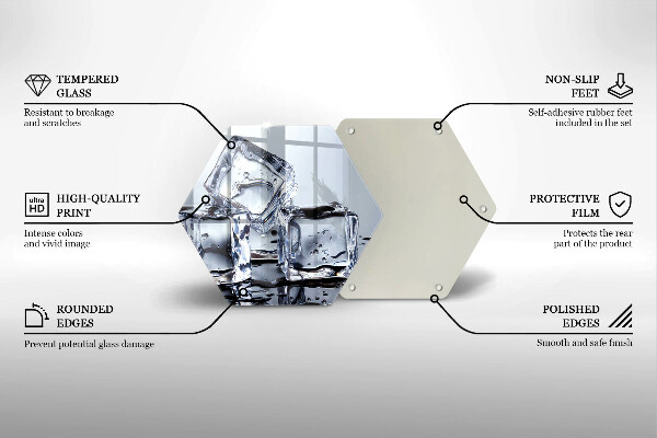 Skleněná deska do kuchyně Ledové kostky