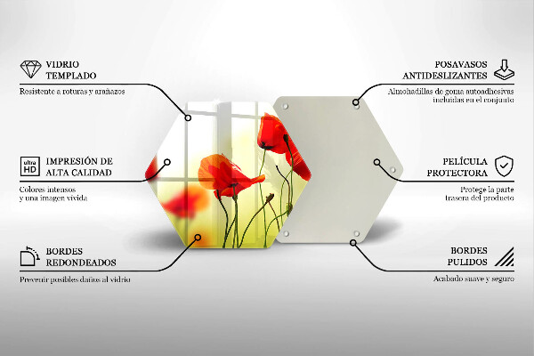 Skleněná deska do kuchyně Květy červeného máku