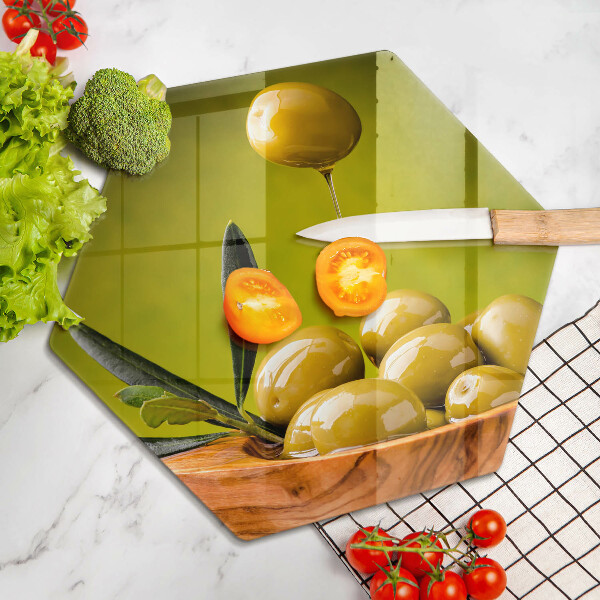 Skleněná deska do kuchyně Chutné olivy