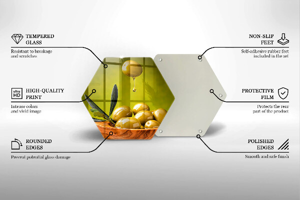 Skleněná deska do kuchyně Chutné olivy