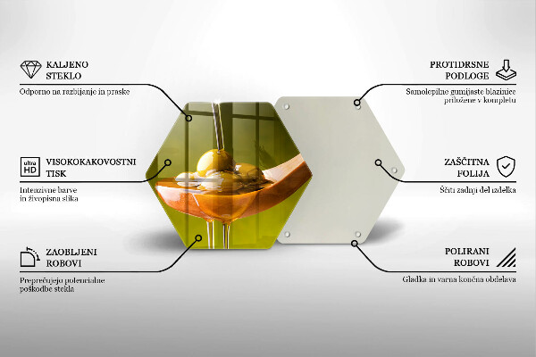 Skleněná deska do kuchyně Olivový olej a olivy