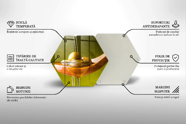 Skleněná deska do kuchyně Olivový olej a olivy