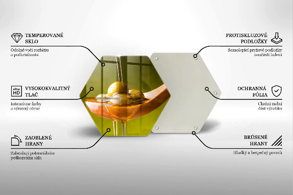 Skleněná deska do kuchyně Olivový olej a olivy