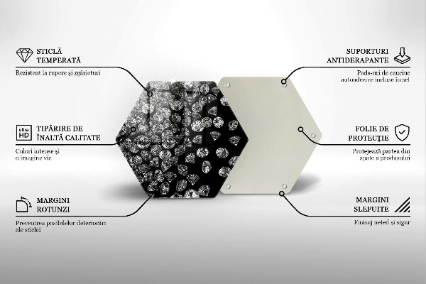 Skleněná deska do kuchyně Diamanty diamanty