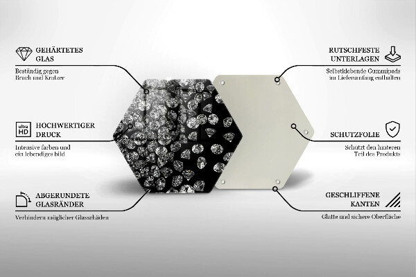 Skleněná deska do kuchyně Diamanty diamanty