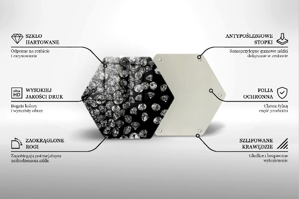 Skleněná deska do kuchyně Diamanty diamanty