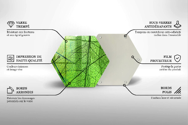 Skleněná deska do kuchyně Přírodní listové žíly