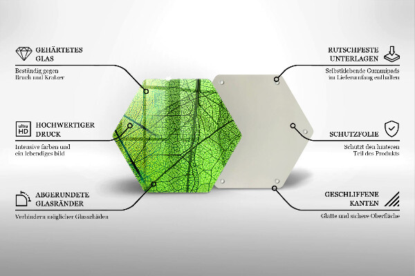 Skleněná deska do kuchyně Přírodní listové žíly