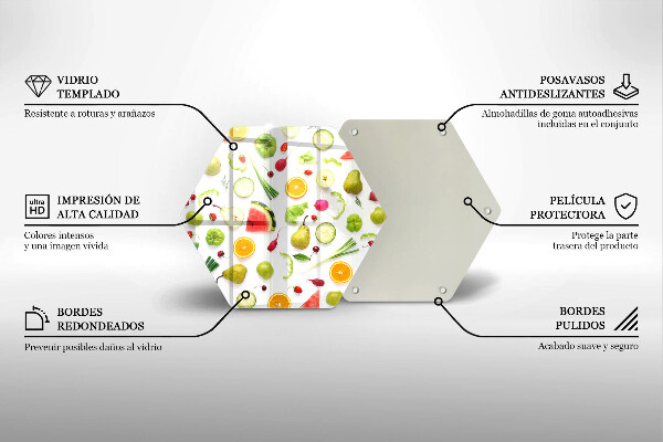 Skleněná krájecí deska Vzor ovoce a zeleniny