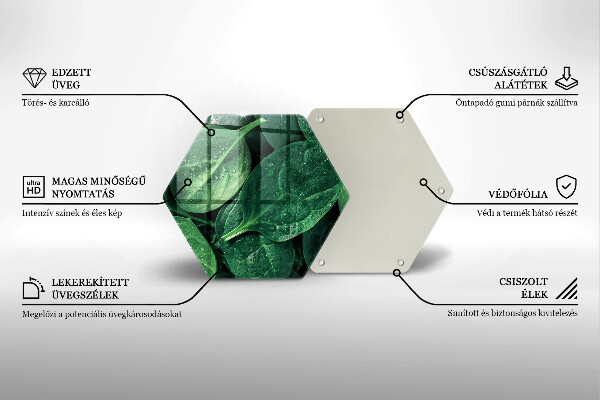 Skleněná krájecí deska Listy bazalky