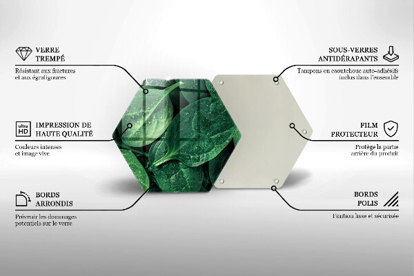 Skleněná krájecí deska Listy bazalky