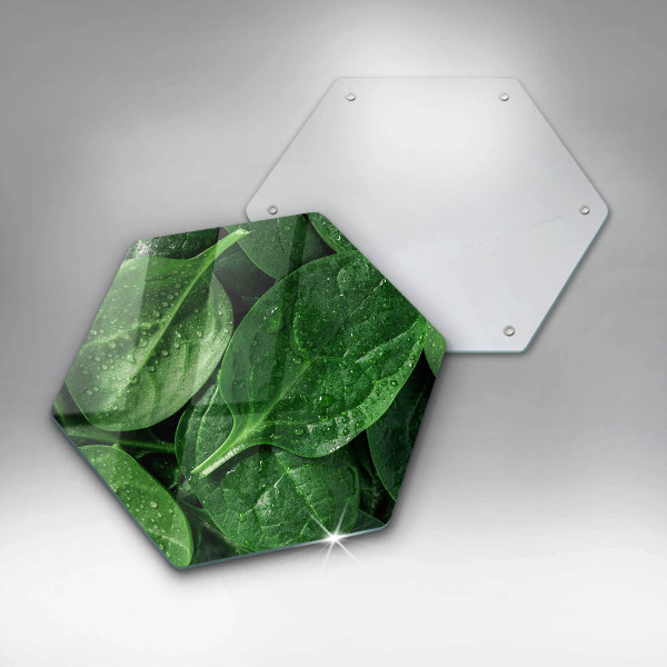 Skleněná krájecí deska Listy bazalky