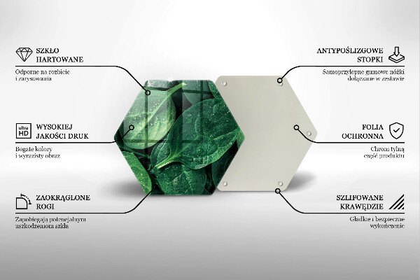 Skleněná krájecí deska Listy bazalky