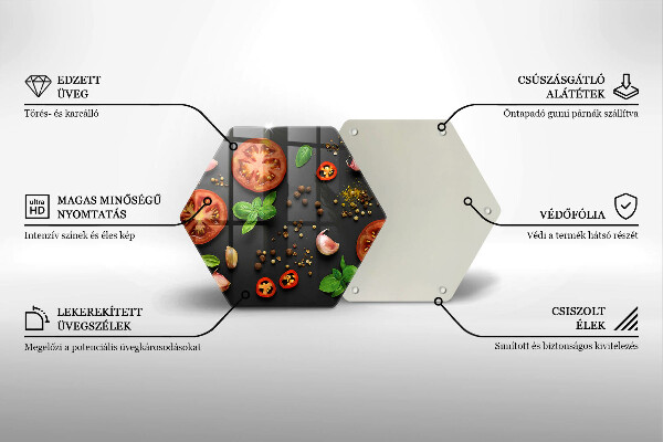 Skleněná krájecí deska Rajčata a koření