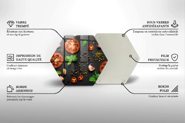 Skleněná krájecí deska Rajčata a koření