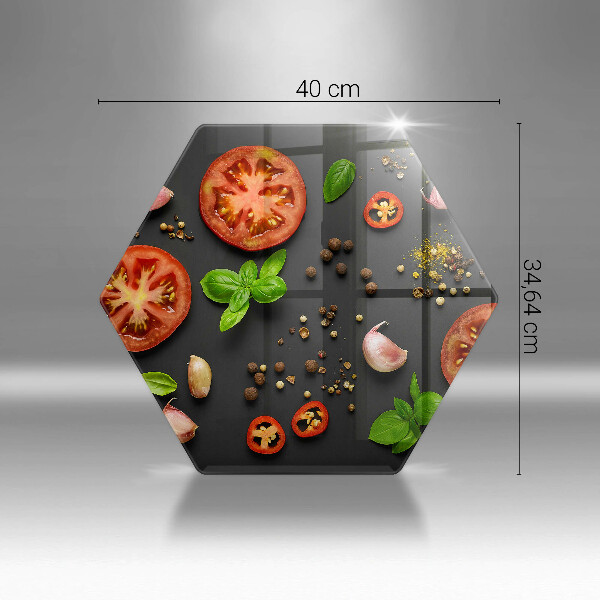 Skleněná krájecí deska Rajčata a koření