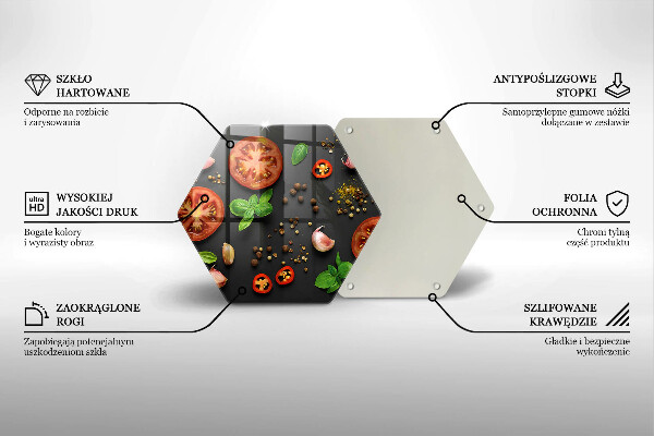 Skleněná krájecí deska Rajčata a koření