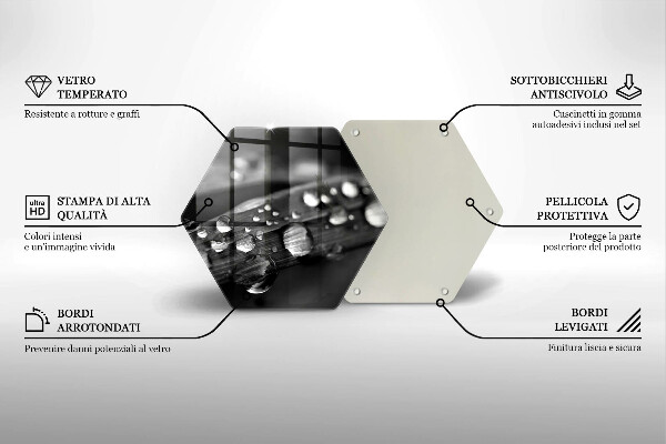 Skleněná krájecí deska Kapky rosy na listech