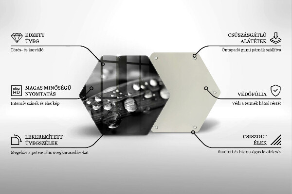 Skleněná krájecí deska Kapky rosy na listech
