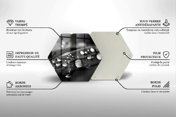 Skleněná krájecí deska Kapky rosy na listech