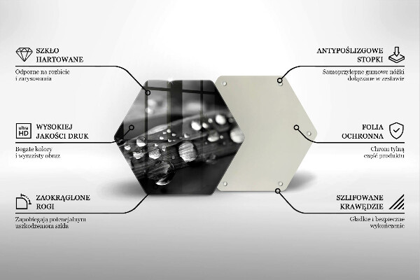 Skleněná krájecí deska Kapky rosy na listech