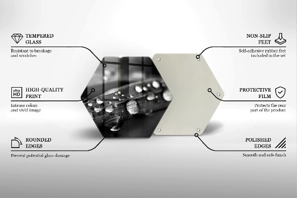 Skleněná krájecí deska Kapky rosy na listech