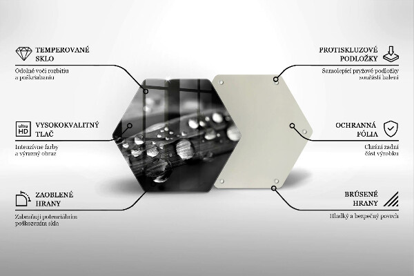 Skleněná krájecí deska Kapky rosy na listech