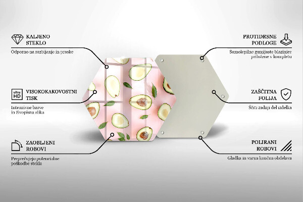 Skleněná krájecí deska Avokádový vzor