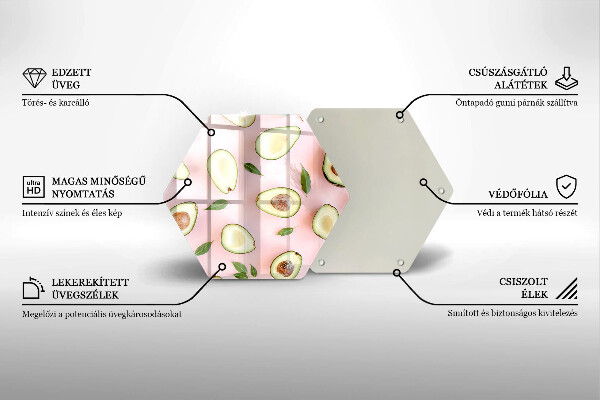 Skleněná krájecí deska Avokádový vzor