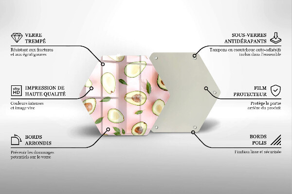 Skleněná krájecí deska Avokádový vzor
