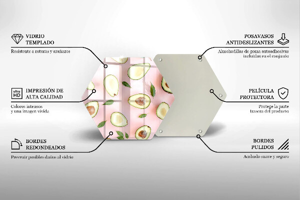 Skleněná krájecí deska Avokádový vzor