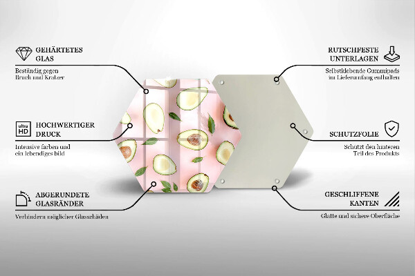 Skleněná krájecí deska Avokádový vzor