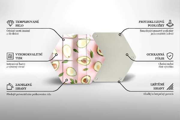 Skleněná krájecí deska Avokádový vzor