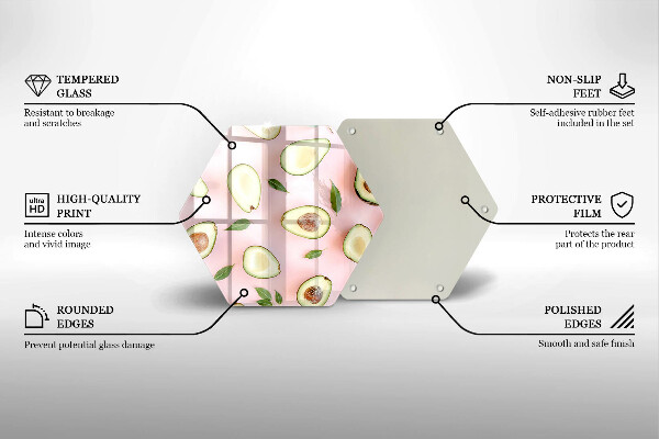 Skleněná krájecí deska Avokádový vzor