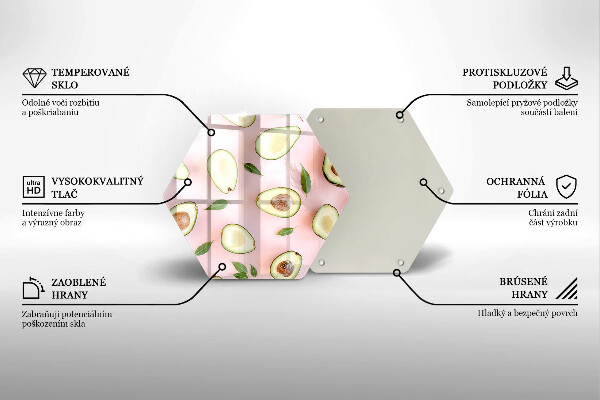 Skleněná krájecí deska Avokádový vzor