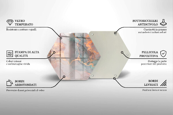 Skleněná krájecí deska Mramor se zlatem