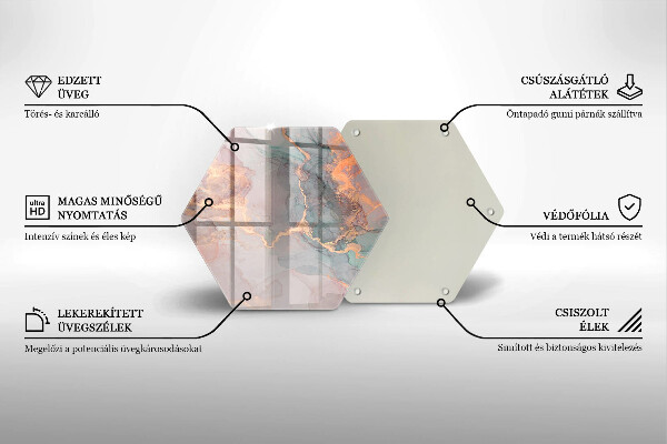 Skleněná krájecí deska Mramor se zlatem