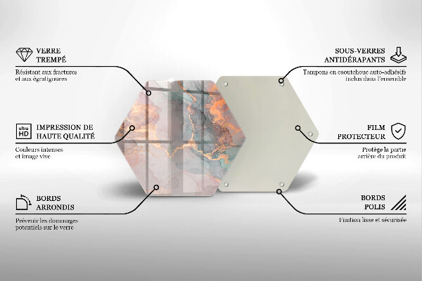 Skleněná krájecí deska Mramor se zlatem