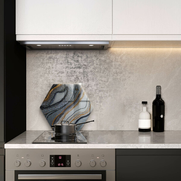 Skleněná deska do kuchyně Skála se zlatem