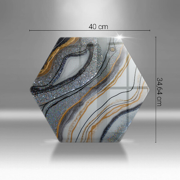 Skleněná deska do kuchyně Skála se zlatem