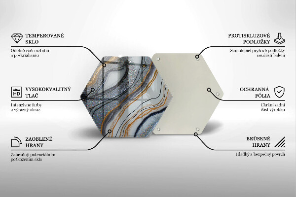 Skleněná deska do kuchyně Skála se zlatem