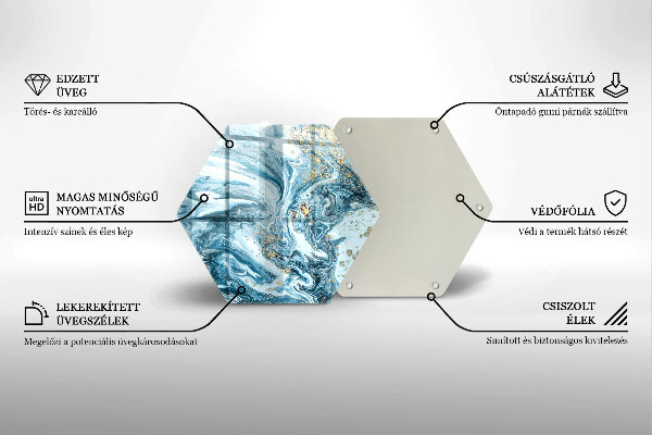 Skleněná deska do kuchyně Struktura se zlatem