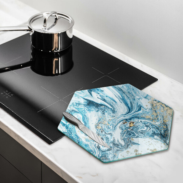 Skleněná deska do kuchyně Struktura se zlatem