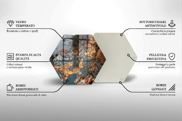 Skleněná deska do kuchyně Zlatá skalní struktura